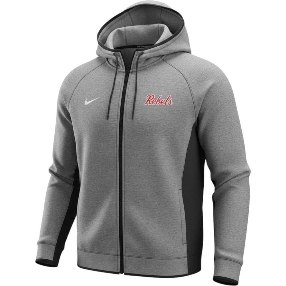Nike Dri-FIT Rebels Full Zip Hoodie Mens Medium Grey Black‎ Performance Jacket